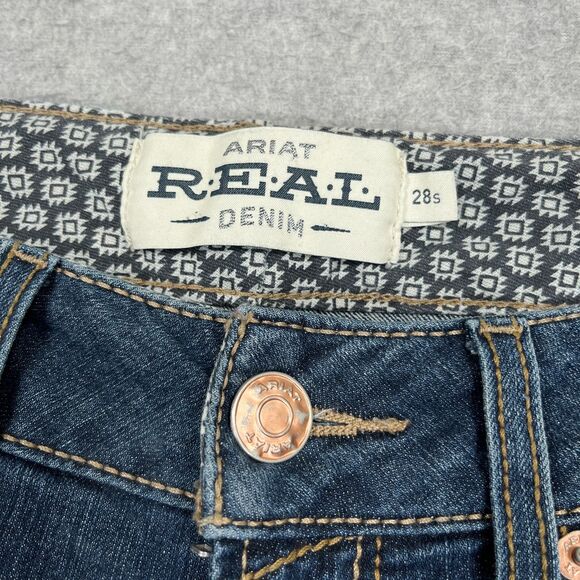 Ariat REAL Jeans Womens 28S (29 x 30) Rosa Perfect Rise Boot Cut Lita Denim - Picture 11 of 14